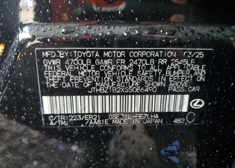 2025 Lexus Is 350 F Sport Design z USA, uszkodzony, nr VIN JTHBZ1B2XS5086490